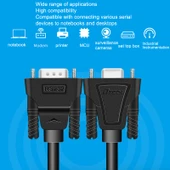 DTECH RS232 Seri Doğrudan Hat DB9 Uzatma Kablosu Erkekten Dişiye 1.5 Metre - 6