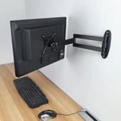 Bilgisayar LCD Monitör Duvara Monte Evrensel Döner Aparat Siyah - 5