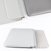 PU08DZ Deri Laptop Kılıfı Stand Fonksiyonlu 13.3 Inç Dana Derisi Sarı - 6