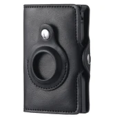 FY2108 Metal Kartlık AirTag Uyumlu Crazy Horse Siyah - 1