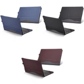 HP Envy X360 15 Serisi PU Deri Laptop Koruyucu Kılıf Mavi - 2