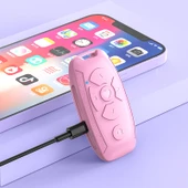 S86 Araba Anahtarı Şeklinde Çok Fonksiyonlu Bluetooth Selfie Video Uzaktan Kumanda Pembe - 2