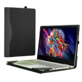HP Envy X360 15 Serisi PU Deri Laptop Koruyucu Kılıf Mavi - 3