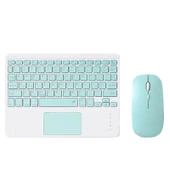 9.7 Inç Taşınabilir Tablet Bluetooth Klavye Touchpadli Mint Yeşili Mouse Seti - 1