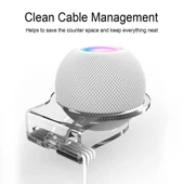 Apple HomePod Mini Duvara Monte Masaüstü Akrilik Tutucu Beyaz - 5