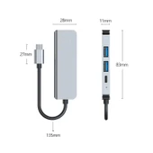 BYL 2011 4 in 1 USB C Tip C 4K HDMI USB 3.0 USB 2.0 PD Şarj Çok Fonksiyonlu HUB Dock İstasyonu - 3