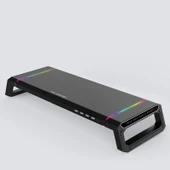 ICE COOREL T1 Katlanabilir Laptop Standı RGB Aydınlatmalı 4xUSB 2.0 Genişletme Arayüzlü Obsidyen Siyah - 1
