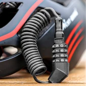 WEST BIKING YP0705063 Siyah Şifreli Bisiklet ve Motosiklet Kask Kilidi Çelik Kablo - 1