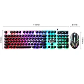 LIMEIDE GTX300 USB Kablolu Retro 104 Tuşlu Yuvarlak Tuşlu Punk Siyah Klavye - 3