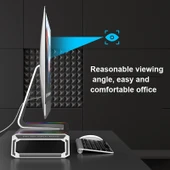 ICE COOREL T1 Katlanabilir Laptop Standı RGB Aydınlatmalı 4xUSB 2.0 Genişletme Arayüzlü Obsidyen Siyah - 4