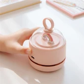 X1 Mini Kablosuz Masaüstü USB El Süpürgesi Pembe - 7