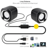 YEEZE A1 Multimedya USB2.0 Masaüstü Mini Bilgisayar ve Dizüstü Hoparlör Siyah Mavi - 6