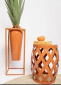 The Mia Prizma Tabure & Yan Sehpa Terracota 50x35 cm PZM0091 - 1
