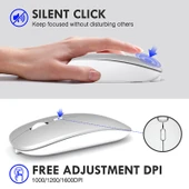 Inphic PM1 Ofis Sessiz Kablosuz Laptop Mouse Pil Gösterge Metalik Gri - 4