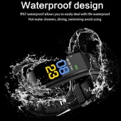 ID115 Plus Akıllı Bileklik Mor Renk Fitness Nabız Ölçer Kan Basıncı Adım Sayar Spor Saat IOS Android Uyumlu - 7