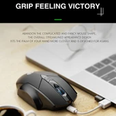 Inphic A1 6 Tuşlu 1000 1200 1600 DPI Kablosuz Mekanik Oyun Mouse Siyah Bluetooth 40 ve 50 Destekli - 7
