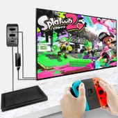 Nintendo Switch Çok Fonksiyonlu Projeksiyon ve Şarj Adaptörü Siyah UK Priz - 10