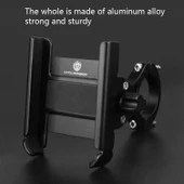 CYCLINGBOX Alüminyum Alaşımlı Bisiklet Telefon Tutucu Gidon Montajlı Titanyum Renk - 6