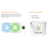 PIX LINK WR22 300Mbps Wifi Kablosuz Sinyal Güçlendirici Extender Beyaz EU Priz Tipi - 7