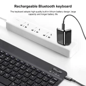 YS 001 Evrensel Mini Kablosuz Bluetooth Klavye 97 101 İnç Tablet ve Telefon Siyah - 9