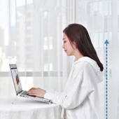 Gri Metal Katlanabilir Mini Laptop Standı Soğutucu - 8