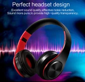 HIFI Stereo Kablosuz Bluetooth Kulaklık Mikrofonlu SD Kart ve FM Destekli Yeşil Siyah - 8