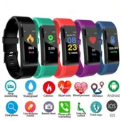 ID115 0 96 inç OLED Ekranlı Akıllı Saat Spor Bileklik Adım Sayar Mavi - 2