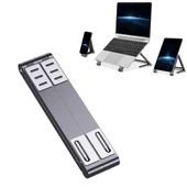 Gri Metal Katlanabilir Mini Laptop Standı Soğutucu - 1