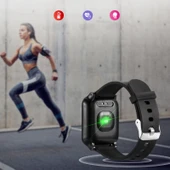 Y12 Akıllı Bileklik 11 mm Ekran Kırmızı IP67 Suya Dayanıklı NFC Bluetooth Arama Uyku Nabız Tansiyon Takip - 9