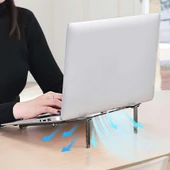 Gri Metal Katlanabilir Mini Laptop Standı Soğutucu - 9