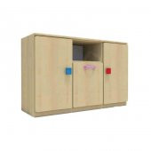 1 Çekmeceli 2 Kapaklı Çocuk odası Anaokulu Kreş Dolap Akçaağaç - 1