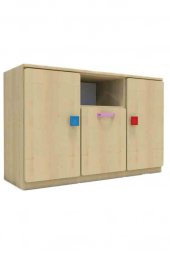 1 Çekmeceli 2 Kapaklı Çocuk odası Anaokulu Kreş Dolap Akçaağaç - 2