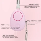 120dB Beyaz LED Işıklı Kişisel Anti-Kayıp ve Kurt Alarmı - 4