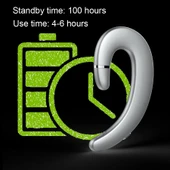 ET Bluetooth Kablosuz Kulaklık Kulak Kancalı Su Geçirmez Gürültü Engelleme Mikrofonlu Gri - 8