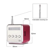 Taşınabilir Mini FM Radyo USB Hoparlör Gümüş Renk SD TF Kart Destekli - 3