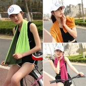 Emici Polyester Hızlı Kuruyan Nefes Alabilir Soğutucu Spor Havlusu Açık Mavi 30x100 cm - 11