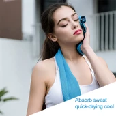 Emici Polyester Hızlı Kuruyan Nefes Alabilir Soğutucu Spor Havlusu Açık Mavi 30x100 cm - 10