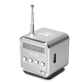 Taşınabilir Mini FM Radyo USB Hoparlör Gümüş Renk SD TF Kart Destekli - 1