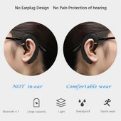ET Bluetooth Kablosuz Kulaklık Kulak Kancalı Su Geçirmez Gürültü Engelleme Mikrofonlu Gri - 4