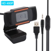 480P HD Döner USB Bilgisayar Kamerası Siyah - 1