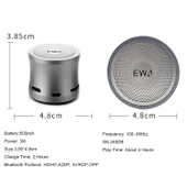 EWA A109M Taşınabilir Bluetooth Hoparlör Siyah Kablosuz Ağır Bas Subwoofer - 2