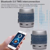 EWA A113 Taşınabilir Mini Bluetooth Hoparlör Mavi Suya Dayanıklı Kablosuz Bas Subwoofer - 5