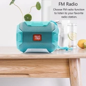 T G TG162 LED Stereo Taşınabilir Bluetooth Hoparlör Mini Kablosuz Subwoofer Yeşil - 4