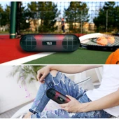 T G TG148 Taşınabilir Stereo Bluetooth Hoparlör Kırmızı LED Fener Süper Bas - 7