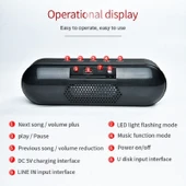 T G TG148 Taşınabilir Stereo Bluetooth Hoparlör Kırmızı LED Fener Süper Bas - 2