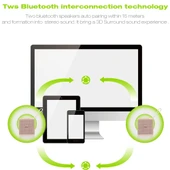 EWA A105 Yüksek Sadakatli Bluetooth Hoparlör Altın Renk Küçük Boy Yüksek Güçlü Bas TWS Teknolojisi TF Kart Destekli - 11