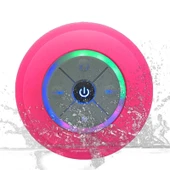BTS 09 Kablosuz Bluetooth Hoparlör Pembe Su Geçirmez Led FM Radyo Subwoofer Mini Duş Hoparlörü - 1