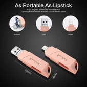 Richwell DXZ128 128GB 3 in 1 USB Flash Bellek Siyah Micro USB 8 Pin USB 30 Uyumlu iPhone ve iOS - 2