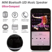 A18 Top Bluetooth Hoparlör LED Işıklı Taşınabilir Kablosuz Mini Hoparlör Siyah - 3