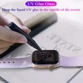 Apple Watch Serisi 38mm UV Sıvı Kavisli Tam Ekran Temperli Cam - 2